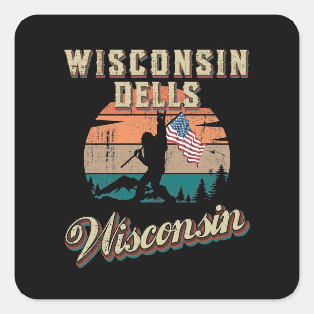 Sticker Carré Wisconsin Dells (Devant)
