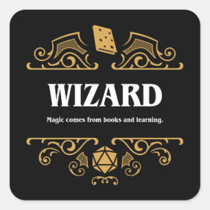 Sticker Carré Wizard Classe Tablett Jeu RPG