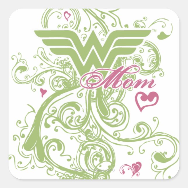 Sticker Carré Wonder Maman Swirls (Devant)
