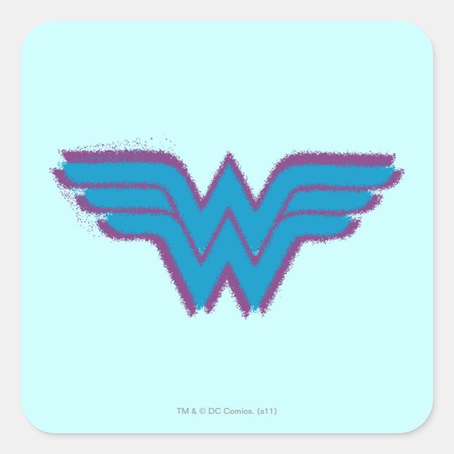 Sticker Carré Wonder Woman Spray Paint Logo (Devant)