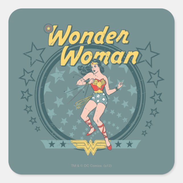 Sticker Carré Wonder Woman Stress Design (Devant)