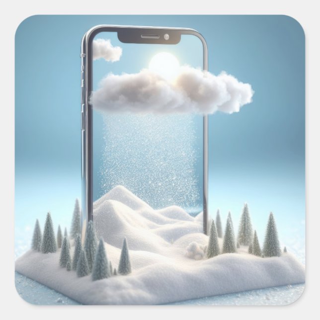 Sticker Carré Wonderland d'hiver dans votre poche (Devant)