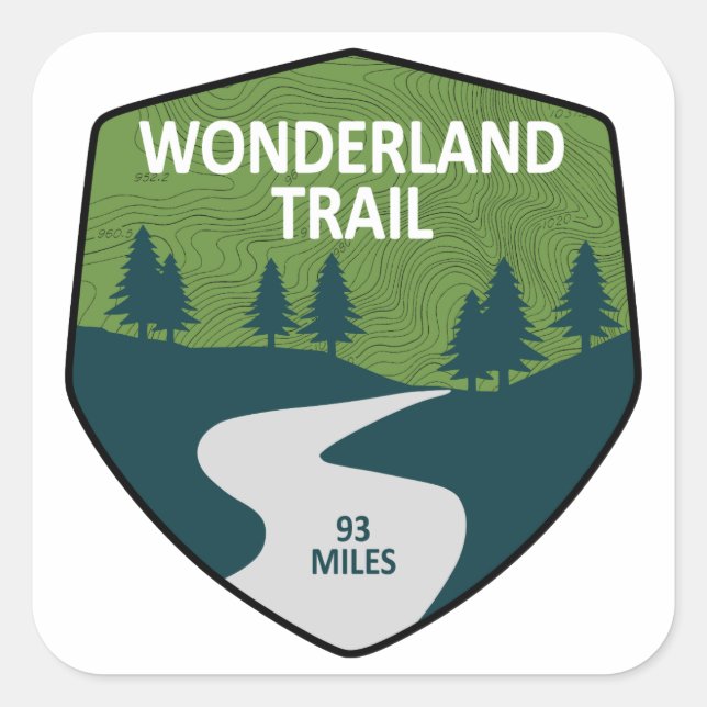 Sticker Carré Wonderland Trail (Devant)
