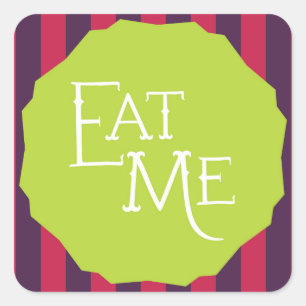 Sticker Carré Wonderland Whimsical Mad Tea Party MANGER MOI Stic