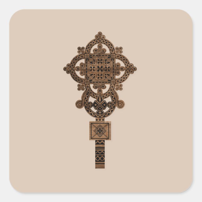 Sticker Carré Wooden Hand Cross  (Devant)