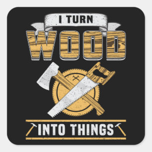 Sticker Carré Woodworking Woodworker Wood