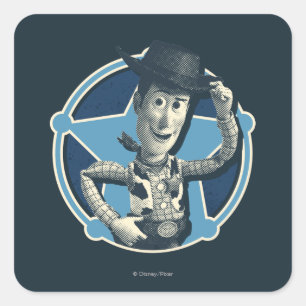 Sticker Carré Woody : Insigne du shérif