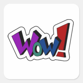 Sticker Carré Wow ! en plusieurs couleurs