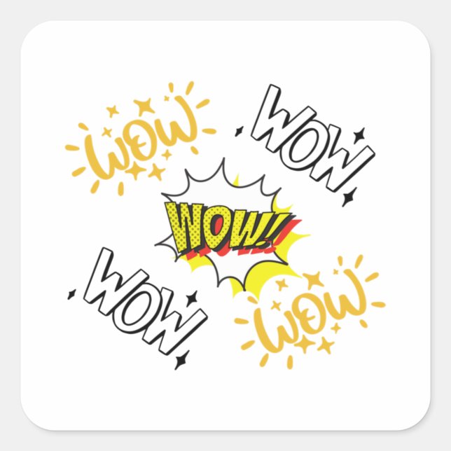 Sticker Carré Wow T-shirt de jour gratuit Essential (Devant)