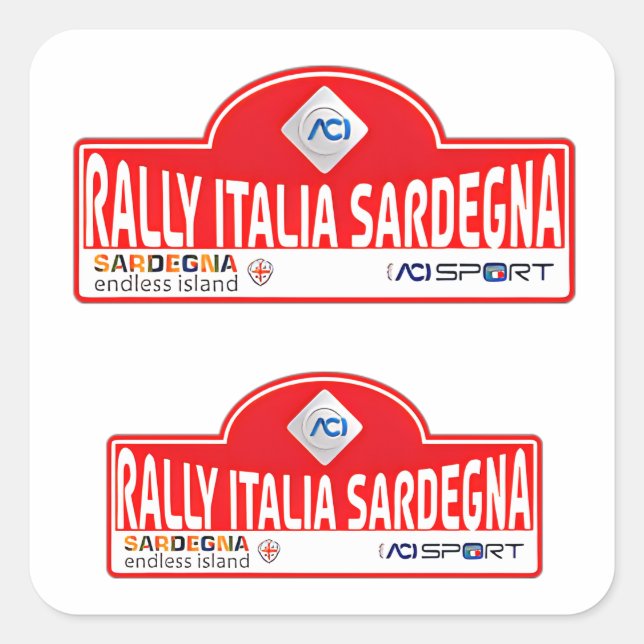 Sticker Carré WRC Rally Italia italie course automobile (Devant)