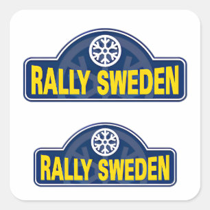 Sticker Carré WRC rallye de suède umea course automobile