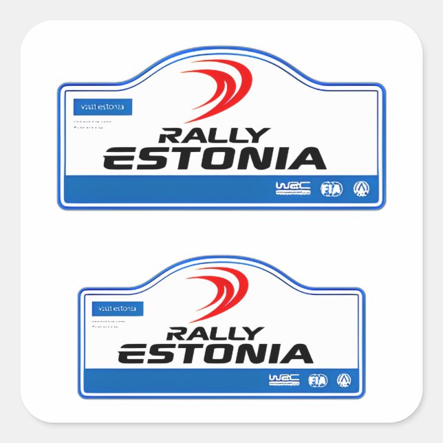 Sticker Carré WRC Rallye Estonie championnat de course automobil (Devant)