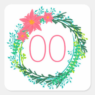 Sticker Carré Wreath pour femmes 60e 70e 80e 85e 90e anniversair