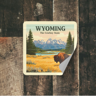 Sticker Carré Wyoming vintage