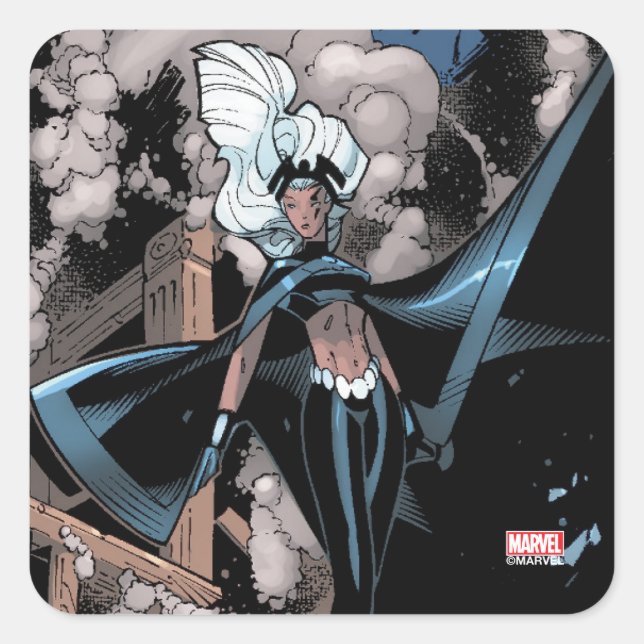 Sticker Carré X-Men | Tempête au-dessus de Burns City (Devant)