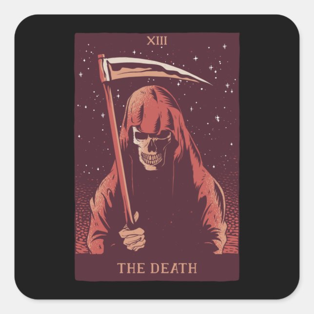 Sticker Carré XIII La Mort - Carte Tarot Cadeau (Devant)