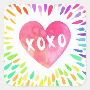 Sticker Carré Xo Heart