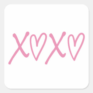 Sticker Carré XOXO, hugs and kisses