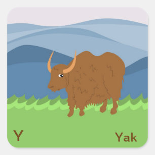 Sticker Carré Y pour l'autocollant de yak