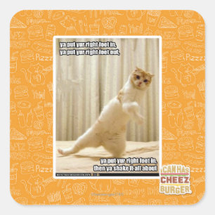 Sticker Carré Ya a mis le pied droit de yur dedans, OU mise par