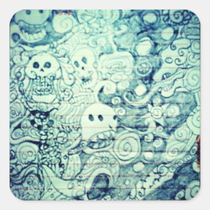 Sticker Carré yaie manga imaginaire penseur