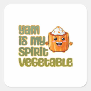 Sticker Carré Yam Is My Spirit Vegetable Classic