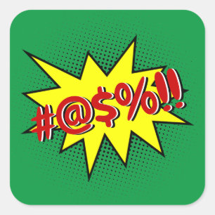 Sticker Carré Yelling Speech Buble Your Message Modèle