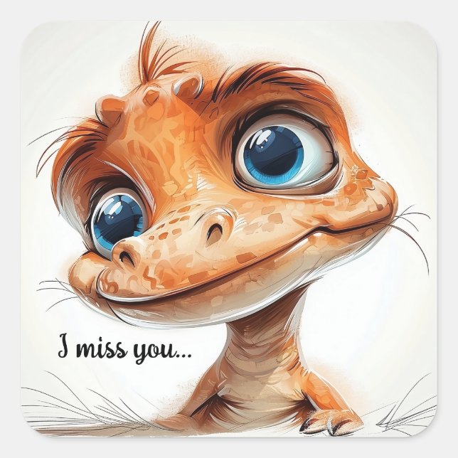 Sticker Carré Yeux curieux (Devant)