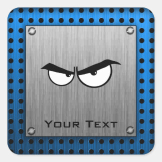 Sticker Carré Yeux en colère; apparence métallique