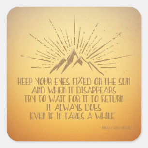 Sticker Carré Yeux fixés sur le soleil