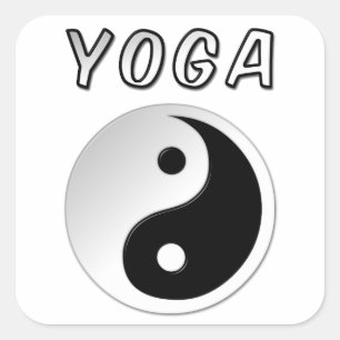 Sticker Carré Yoga avec symbole Yin Yang
