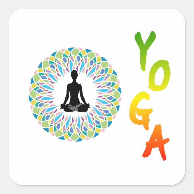 STICKER CARRÉ YOGA - CHAKRA ET MÉDITATION (Devant)