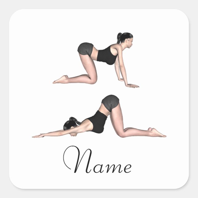 Sticker Carré Yoga Poses Thunder_Cove (Devant)