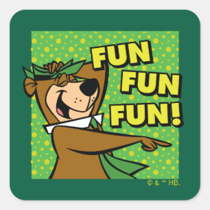 Sticker Carré Yogi Bear Fun Amusant