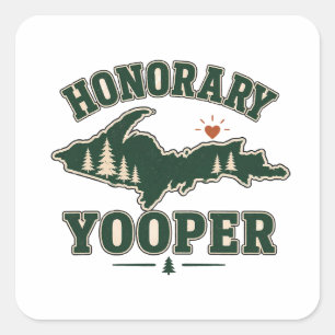 Sticker Carré Yooper honoraire - Péninsule supérieure du Michiga