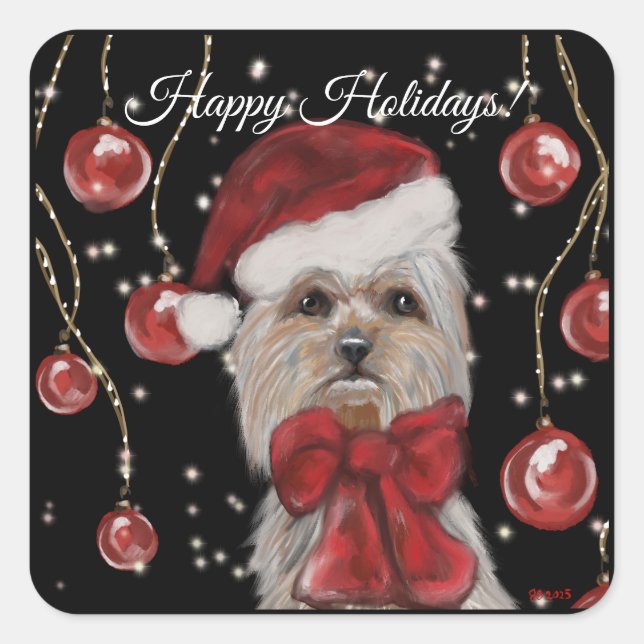 Sticker Carré Yorkie (Devant)