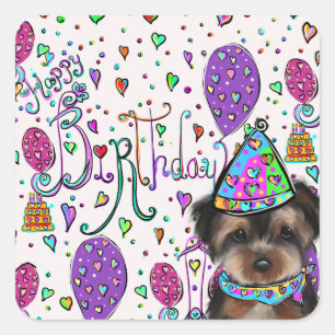 Sticker Carré Yorkie Poo