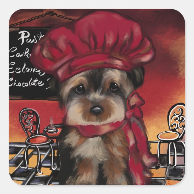 STICKER CARRÉ YORKIE POO      (Devant)