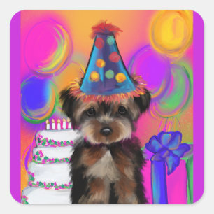STICKER CARRÉ YORKIE POO