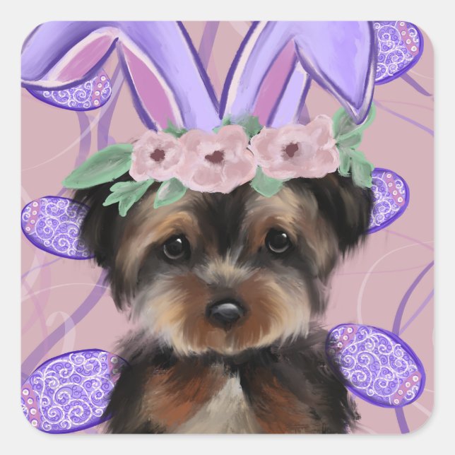 Sticker Carré  Yorkie Poo          (Devant)