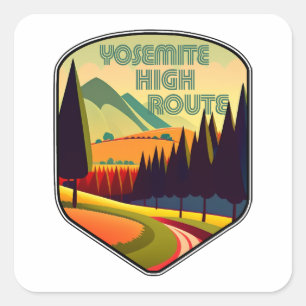 Sticker Carré Yosemite Haute Couleur Route
