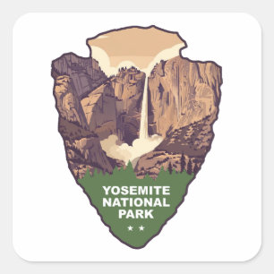 Sticker Carré Yosemite National Park Bridalveil Fall Arrowhead