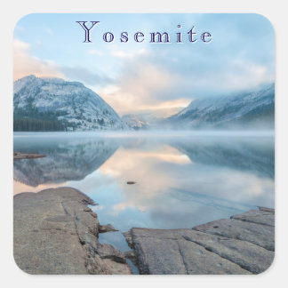 Sticker Carré Yosemite Tenaya Lake Sunrise