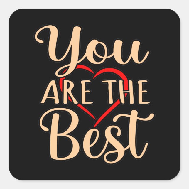 Sticker Carré You Are The Best Romantic Valentines Day Couples G (Devant)