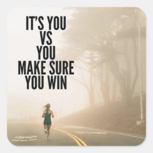 Sticker Carré You vs YOU - Women's Workout Motivational