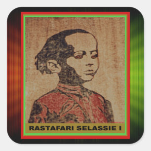 Sticker Carré Young Ras, Young Haile Selassie I, Jah Rastafari