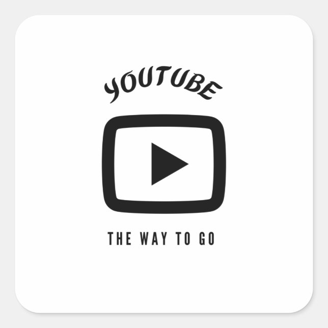 Sticker Carré Youtube sur le chemin (Devant)