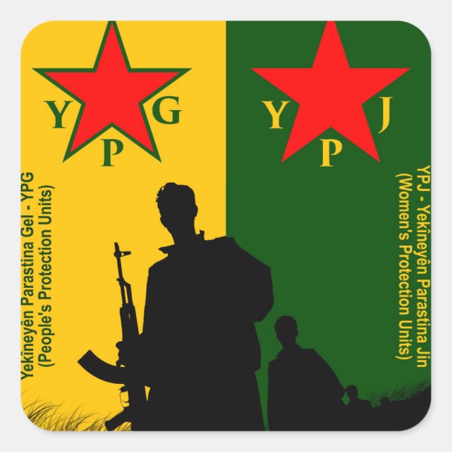 Sticker Carré ypg-ypj 2 (Devant)