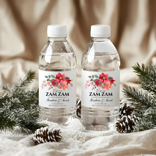 Sticker Carré zamzam eau nikah musulman mariage rose rouge