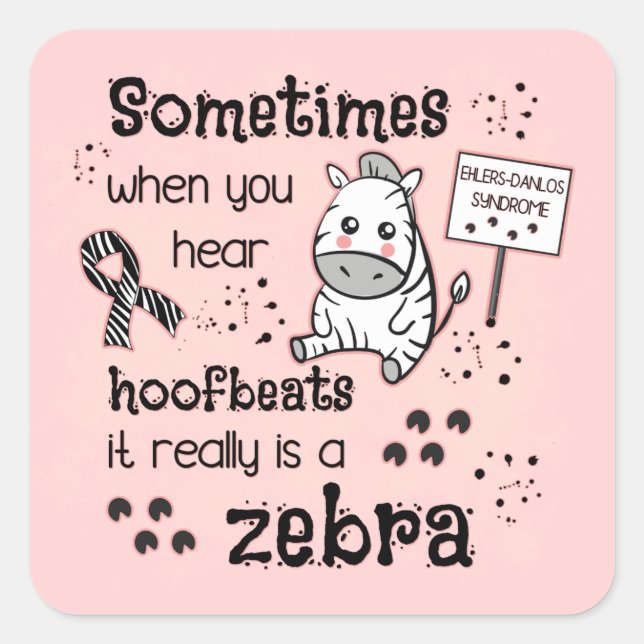 Sticker Carré Zebra awareness (Devant)